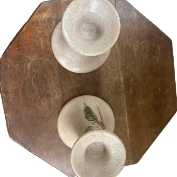 Elegant Ceramic Taper Candle Holders‎ Candlestick Holders Floral Painted - Picture 7 of 10